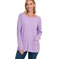 thumbnail image 2 of Zenana Viscose Long Sleeve Front Pockets Sweater, 2 of 4