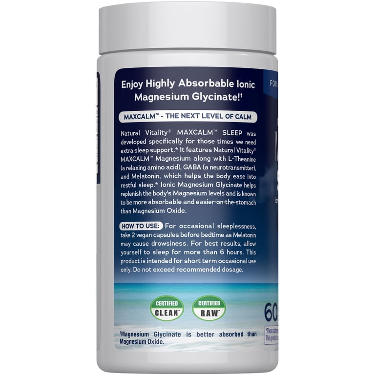 Natural Vitality Calm Sleep Magnesium Glycinate, 60 Count photo 3