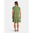 thumbnail image 2 of Time and Tru Women's Tiered Cotton Dress with Short Sleeves, Sizes XS-XXXL, 2 of 4
