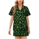 thumbnail image 1 of Blusa de Manga Corta Casual Turndown Botón Impresión Y Pantalones Cortos para las Mujeres, Verano Conjunto Corto para el Uso Diario Al Aire Libre, 1 of 6