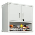 thumbnail image 3 of Furvclv Metal Wall Storage Cabinet With Locking Door, Powder-Coating Steel Garage Cabinet With 1 Adjustable Shelf And 1 Opened Drawer For Pantry, Utility Room, 3 of 9