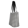 thumbnail image 2 of Kll Tote Bag For Women Houndstooth Black And White Print Shopping Grocery Reusable Bags For Office School Shopping Travel, 2 of 7