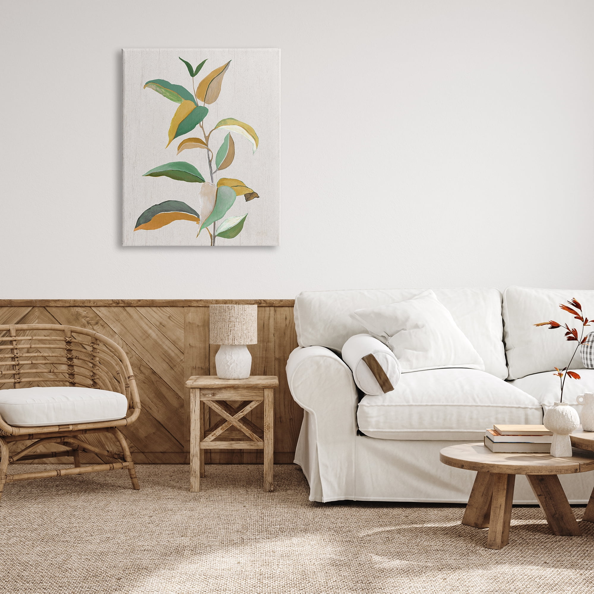 Stupell Industries Modern Herb Leaves Botanical & Floral Painting Gallery Wrapped Canvas Art Print Wall Art, 30 x 40