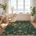 thumbnail image 3 of Design&I 4'x6' Washable Area Rug Snag-Free Skid-Resistant Medium Boho Ornamental Faded Retro Vine Border Distressed Cream Vintage Refined for Home Office, Under Desk, 3 of 7