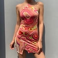 thumbnail image 2 of Leutsin Robe Mode Femme Imprimée Asymétrique Sexy Débardeur Court Basique Midi Club, 2 of 8