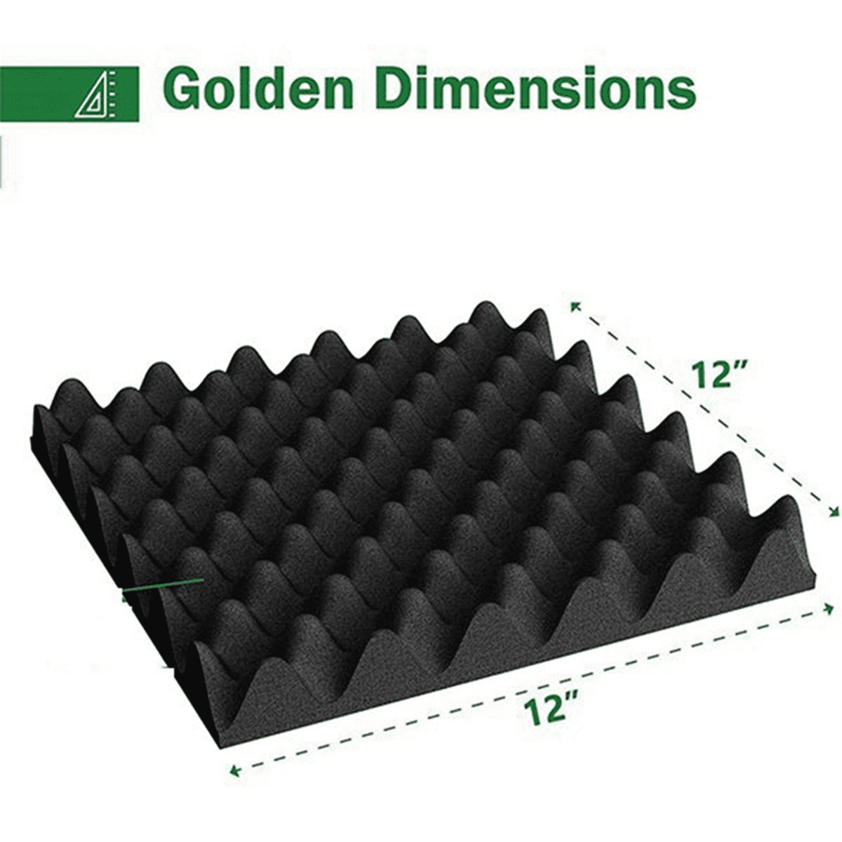 24 Pack Self Adhesive Acoustic Foam Panels Fireproof Soundproofing Treatment Wall Panel,Reduce Noise Foam for Studio,Etc,24 x Soundproofing Foam,Black