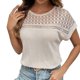 thumbnail image 1 of Camiseta de manga corta lisa con aberturas para mujer: transpirable, cuello redondo, poliéster y spandex, tallas S-XXL, 1 of 6