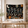 thumbnail image 5 of Roller-Skating Skeletons with Disco Balls, Playful Retro Style for Skeleton Decor Fans, Spooky Wall Decor Halloween Gift, Tapestry Wall Hanging for Bedroom and Dorm, 5 of 7