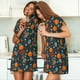 thumbnail image 4 of Fotbe Autumn with Pumpkins Bata de Dormir para Mujer con Estampado, Camisón de Algodón de Manga Corta, Ropa de Dormir Casual, 4 of 6