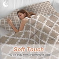 thumbnail image 4 of 3 Piece Modern Beige Geometric Duvet Cover Set Queen Size,Microfiber Comforter/Quilt Cover with Corner Ties and 2 Pillowcases,Abstract Art Morocco Aesthetic All Season Bedding with Zipper Closure, 4 of 8