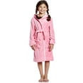 thumbnail image 1 of Leveret Kids Robe Boys Girls Solid Hooded Fleece Sleep Robe Bathrobe 2 Years, Light Pink, 1 of 2