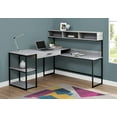 thumbnail image 1 of Monarch Specialties Computer Desk, Home Office, Corner, Storage Drawers, L Shape, Work, Laptop, Metal, Laminate, Grey, Black, Contemporary, Modern, 1 of 3