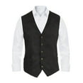 thumbnail image 4 of LNWUY Men's Linen Suit Vest Casual Lightweight V Neck Solid Color Regular Fit Waistcoat Suitable for Summer Wedding Party Black XL, 4 of 6