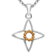 Orchid Jewelry Mfg Inc Orchid Jewelry Two Tone 925 Sterling Silver Stylish Pendant Necklace