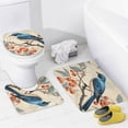thumbnail image 4 of Blue Bird Perched On A Branch With Berries 4 Piece Shower Curtain Sets Shower Curtain Set with Rugs Animal Bird Farmhouse Durable And Waterproof for Bathtub Decor, 4 of 8