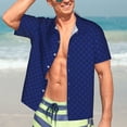 thumbnail image 5 of Lsque Navy Blue pattern Hawaiian Shirt for Men, Unisex Summer Beach Casual Short Sleeve Button Down Shirts-Medium, 5 of 9