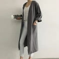 thumbnail image 5 of PMVFHDE Women's Daily Casual Versatile Elegant Solid Color Pocket Mid-Length Cardigan Relaxed Grey,XL, 5 of 5