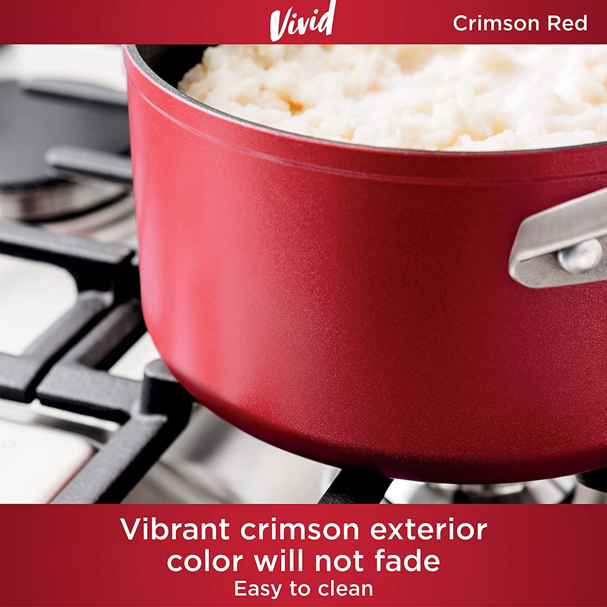 Ninja Foodi NeverStick Vivid Oven Safe All Range 10.25”& 12 Fry Pan  Crimson 4pc