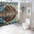thumbnail image 7 of Shangniulu Shower Curtain for Bathroom with Hooks,Without Odor Polyester Fiber Material,Lakeside Snow Scene Bathroom Decorative Shower Curtains Water Repellent Washable White, 7 of 7
