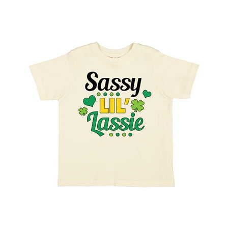 

Inktastic Saint Patrick s Day Sassy Lil Lassie with Shamrocks Gift Toddler Toddler Girl T-Shirt