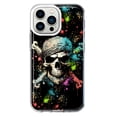 thumbnail image 1 of MUNDAZE Apple iPhone 13 Pro Shockproof Clear Hybrid Protective Phone Case Fantasy Paint Splash Pirate Skull Cover, 1 of 5