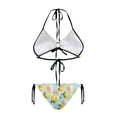 thumbnail image 2 of Uourmeti Women's Halter Triangle Bikini Set - Orange & Daisy Fruit Print, Tie Side Two Piece Swimsuit for Beach Vacation & Pool Party, 2 of 9