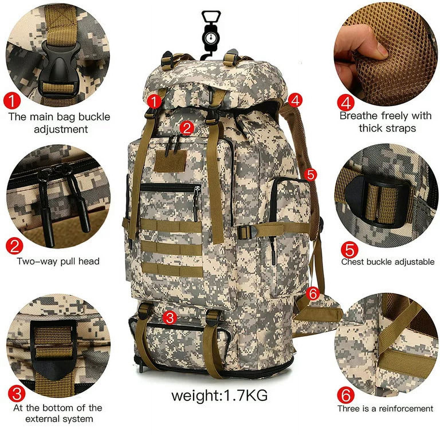 Yqsdg 100L Waterproof Expandable Hiking Backpack photo 2