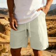 thumbnail image 2 of FRSASU Linen Shorts for Men Casual Summer Relaxed Fit Drawstring Waist Lightweight Hawaii Bermuda Shorts with Pockets Beige, 2 of 9
