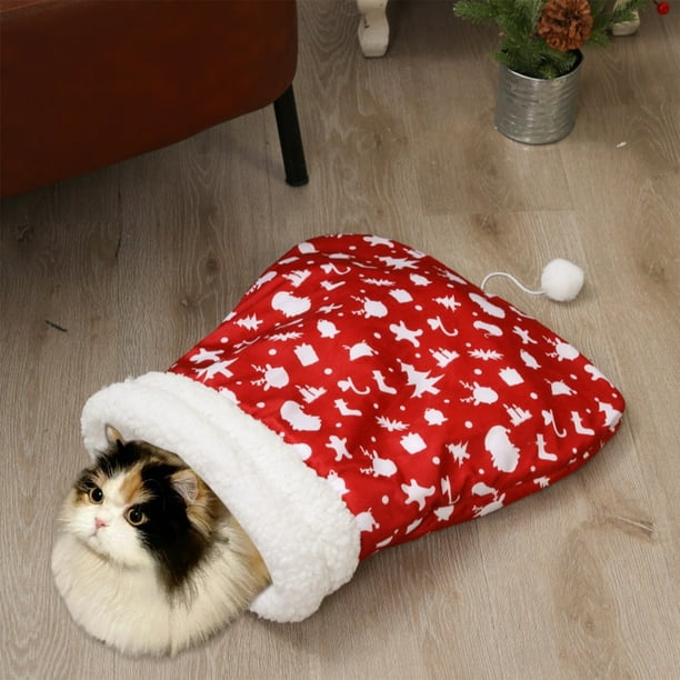 Pisexur Suministros para mascotas Camas para gatos Tiendas para gatos Camas para perros Cama cueva para gatos semicerrada con bolas de peluche Cama para gatos cubierta superros, gatos y animales