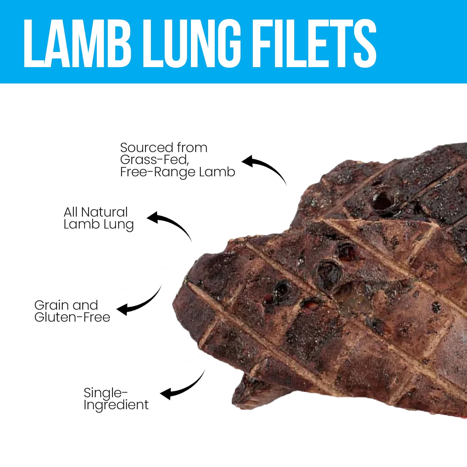 Infinite Pet Life BAAA-RK Bites Lamb Lung Dog Treats | 10oz | Made in USA | Dehydrated Lungs for Dogs