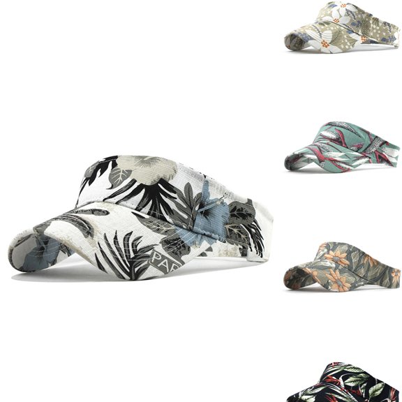 Babaley Unisex Hats Sun Hat Washed Adjustable Hat Printed Pattern Outdoor Leisure Sun Visor Cap