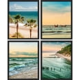 thumbnail image 2 of PixonSign Framed Wall Art Tropical Beach Palm Tree Sunset Ocean Oasis Prints, Set of 4 Sea Landscape Wall Decors, Nature Wall Décor, Adhesive Canvas Poster, Modern Home Artwork - 8"x10" Black, 2 of 5