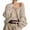 Khaki, variant on Women's 2026 Fuzzy Knit Cardigan, Soft V-Neck Long-Sleeve Sweater with Relaxed Fit, Solid Color and Open Button Front