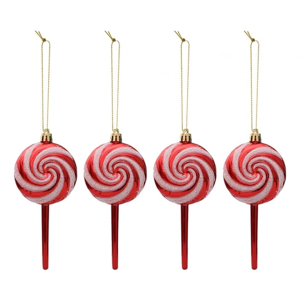 4x Adorno colgante para árbol de Navidad Adorno de piruleta navideña Colgante navideño para Rojo L