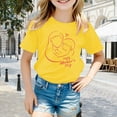 thumbnail image 2 of Toddler Shirts Girls 2t Cartoon Print Short Sleeve T Shirt Top Round Neck Comfortable Tee Shirt Kids Summer Clothing Yellow,5-6Y, 2 of 4
