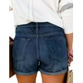 thumbnail image 5 of KISSMODA Women's Denim Shorts Jeans Casual Mid Waisted Shorts Blue M, 5 of 5