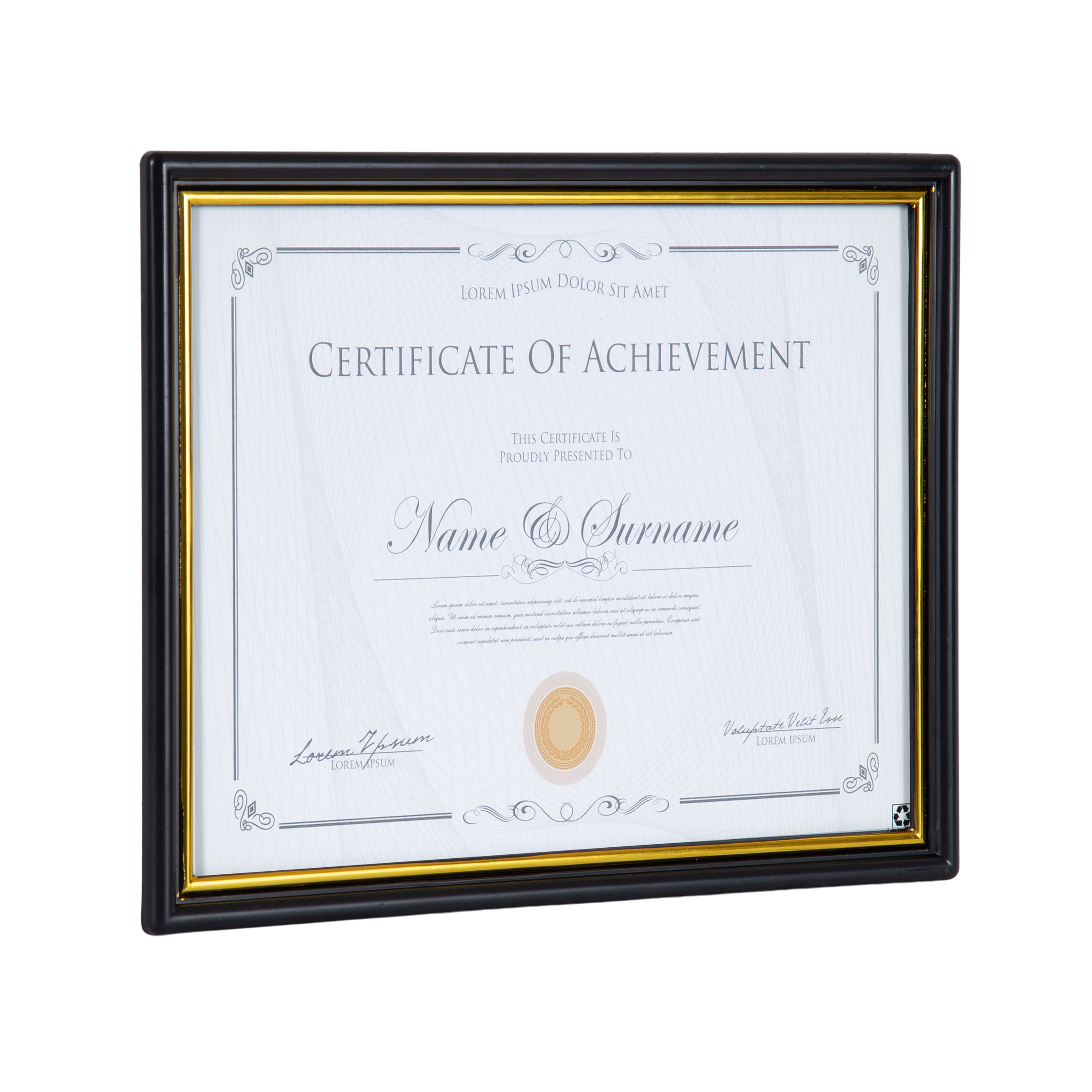 (5 pack) DesignOvation 8.5x11 Basic Black/Gold Document Frame, Set of 2