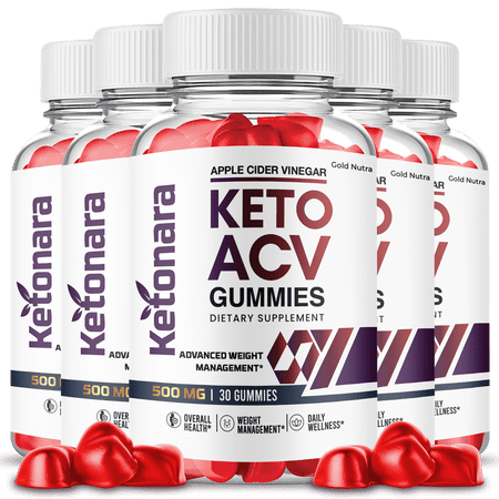 Ketonara Keto ACV Gummies, Maximum Strength for Weight Management, Apple Cider Vinegar, 5 Month Supply Dietary Supplement (5 Pack)