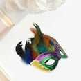 thumbnail image 4 of Unique Bargains 1 Pc Sequined Feathers Party Mask Multicolored Plastic Feather, 4 of 5