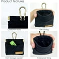 thumbnail image 3 of Raisingwell Dog Treat Pouch, Black Pocket Sized Pet Training Pouch, Cotton Fabric, Hand Free Dog Walking Bag with Carabiner, Self-Closing Pet Feed Snack Reward, for Pet Puppy Travel or Outdoor Use, 3 of 5