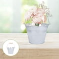 thumbnail image 2 of Hongchegh Rustic Metal Flower Buckets with Wooden Handles - Set of 2, 2 of 10