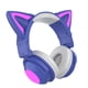 thumbnail image 2 of Auricures , Auricures con Oreja de Gato, Auricures Inalámbricos Iluminados con Micrófono, Plegable para Teléfonos Celures Púrpura, 2 of 5