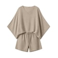 thumbnail image 4 of OVAFBAU Women 2 Piece Loungewear Set Beach Vacation Sweatsuit Tracksuit Set Women's Summer V Neck Short Sleeve Top Pocket Casual Shorts Set Summer Outfits, 4 of 8