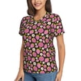 thumbnail image 2 of Fuzoiu Strawberry Print Women's Classic V-Neck T-Shirt, Short Sleeve V Neck Tees for Casual Everyday Wear,Casual Fit Tee,Summer Fashion Tops-Small, 2 of 5