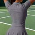 thumbnail image 4 of PEIBang Womens V Neck Collared Short Sleeve Polo Shirt Slim Fit Yoga Sport Top, 4 of 5