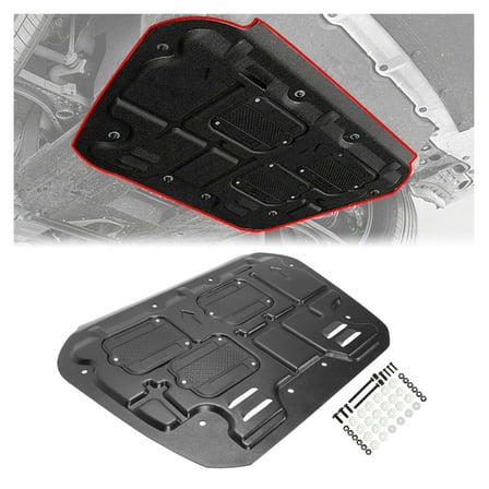 WaiRitoday Compatible with Honda Civic 2016-2021 Under Engine Splash Shield Guard Mudguard BLACK