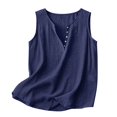 thumbnail image 5 of Women's Cotton Linen Sleeveless Crewneck Tank Top Loose Fit Casual Summer Blouse, 5 of 8