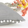 thumbnail image 4 of REGALWOVEN 1 Pair Striped Pillow Cover with Pom Pom Fringe for Home Decor Cushion Case Black 18" x 18", 4 of 6