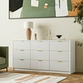 thumbnail image 5 of Furniway Fluted Large 9-Drawer White Dresser, 63"W, 5 of 7