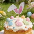 thumbnail image 6 of Easter Rabbit Ears Cake Topper with Glitter Design Party Flags and Signs for Cupcakes Desserts Spring Celebration Table Decor Ideal for Festive Gatherings and Themed Parties, 6 of 6
